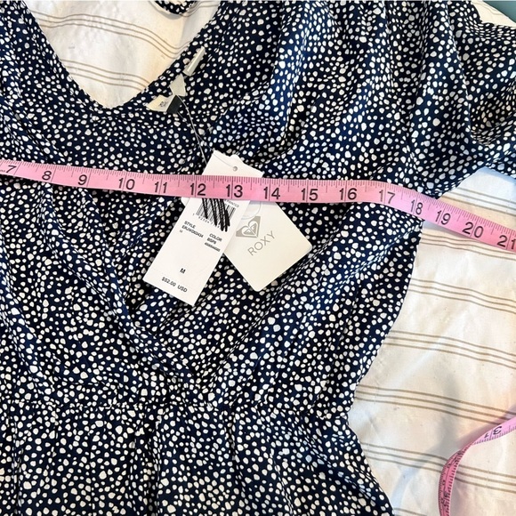 ROXY Blind Dreams Deep Vneck Faux Wrap In Mood Indigo Chaos Size Medium - Picture 10 of 15